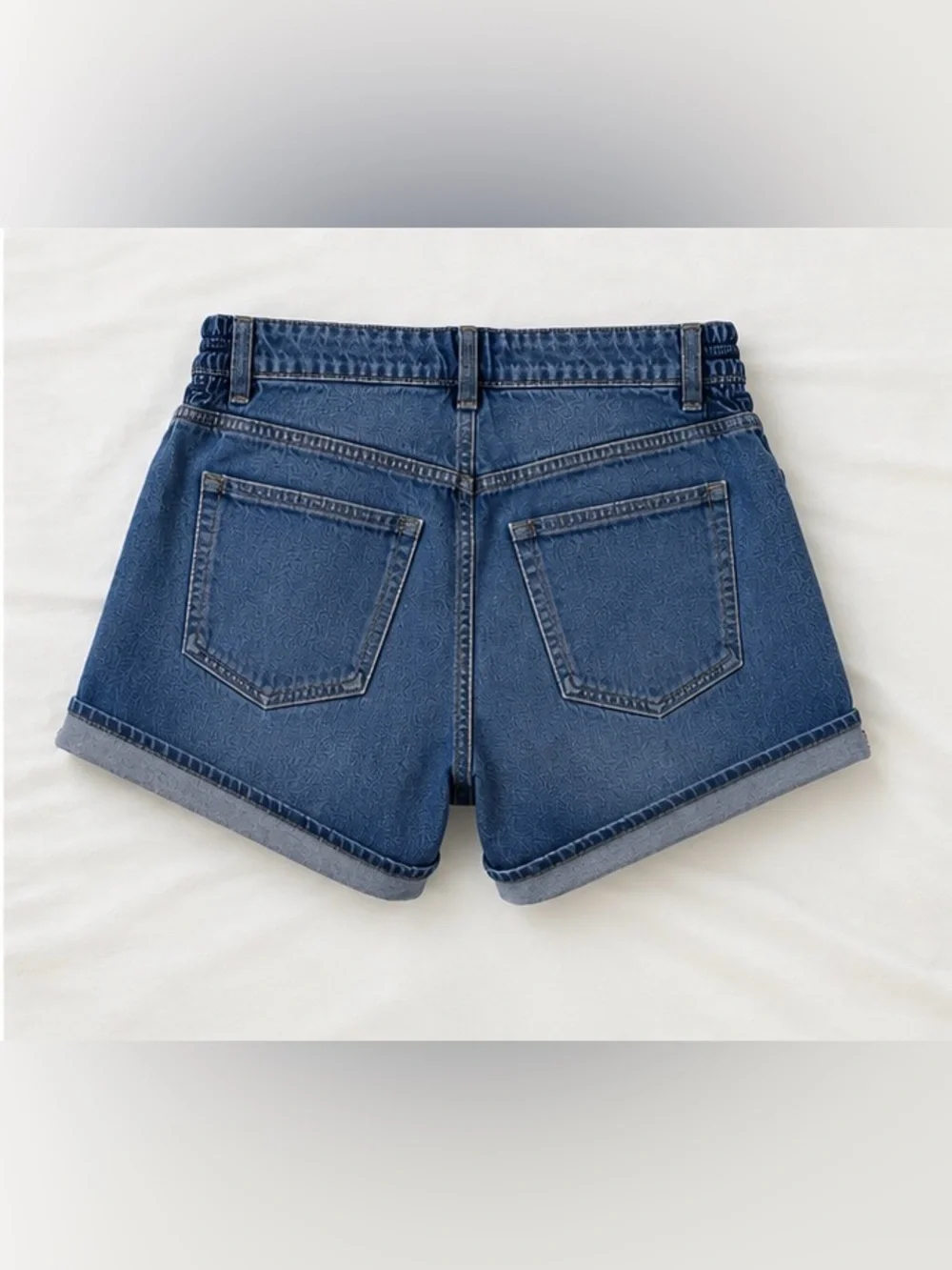 H&M Mama Maternity Denim Cuffed Shorts | Medium Wash | Size M